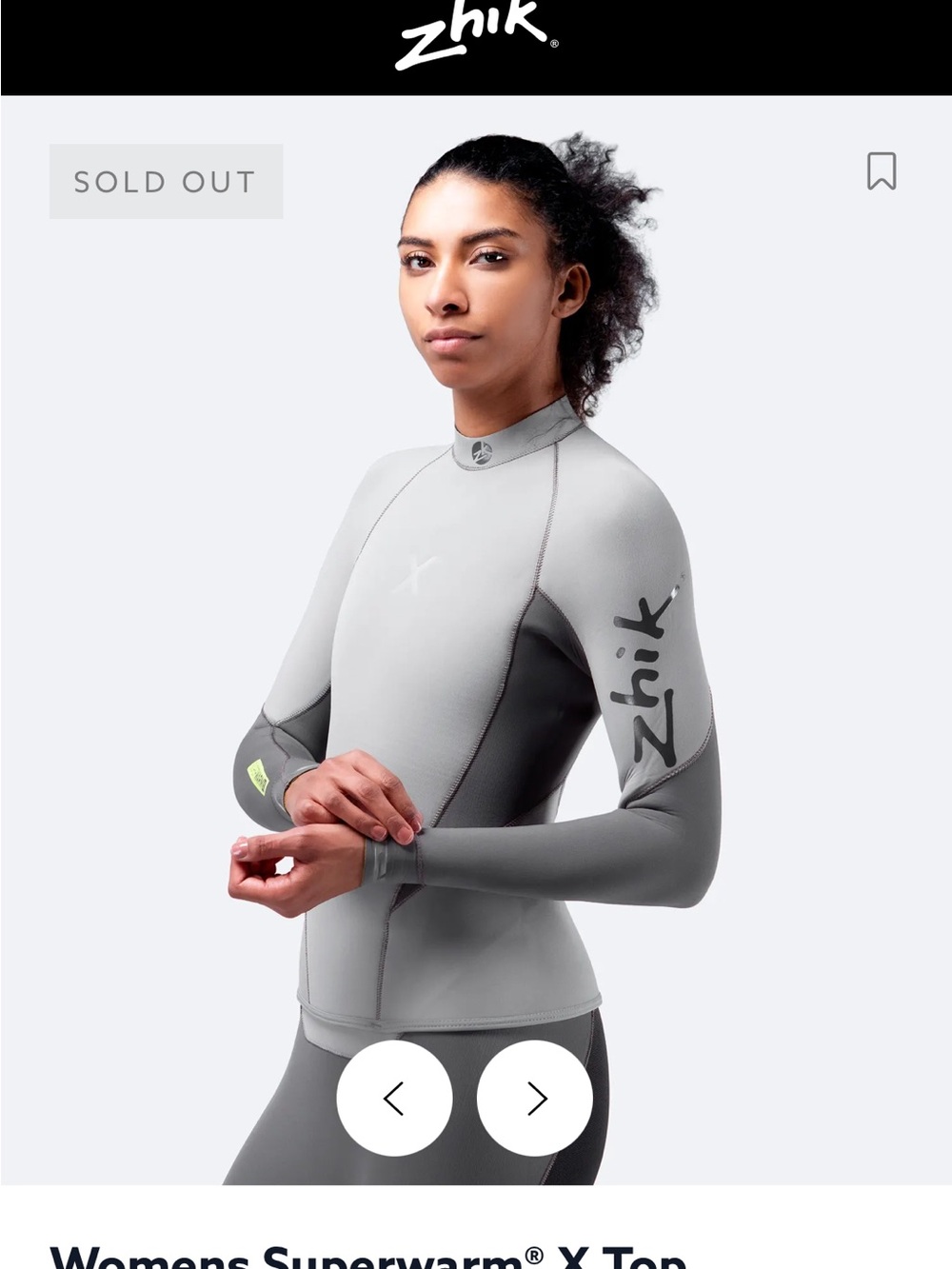 Zhik Womens Wetsuit Superwarm X Top in Light Gray